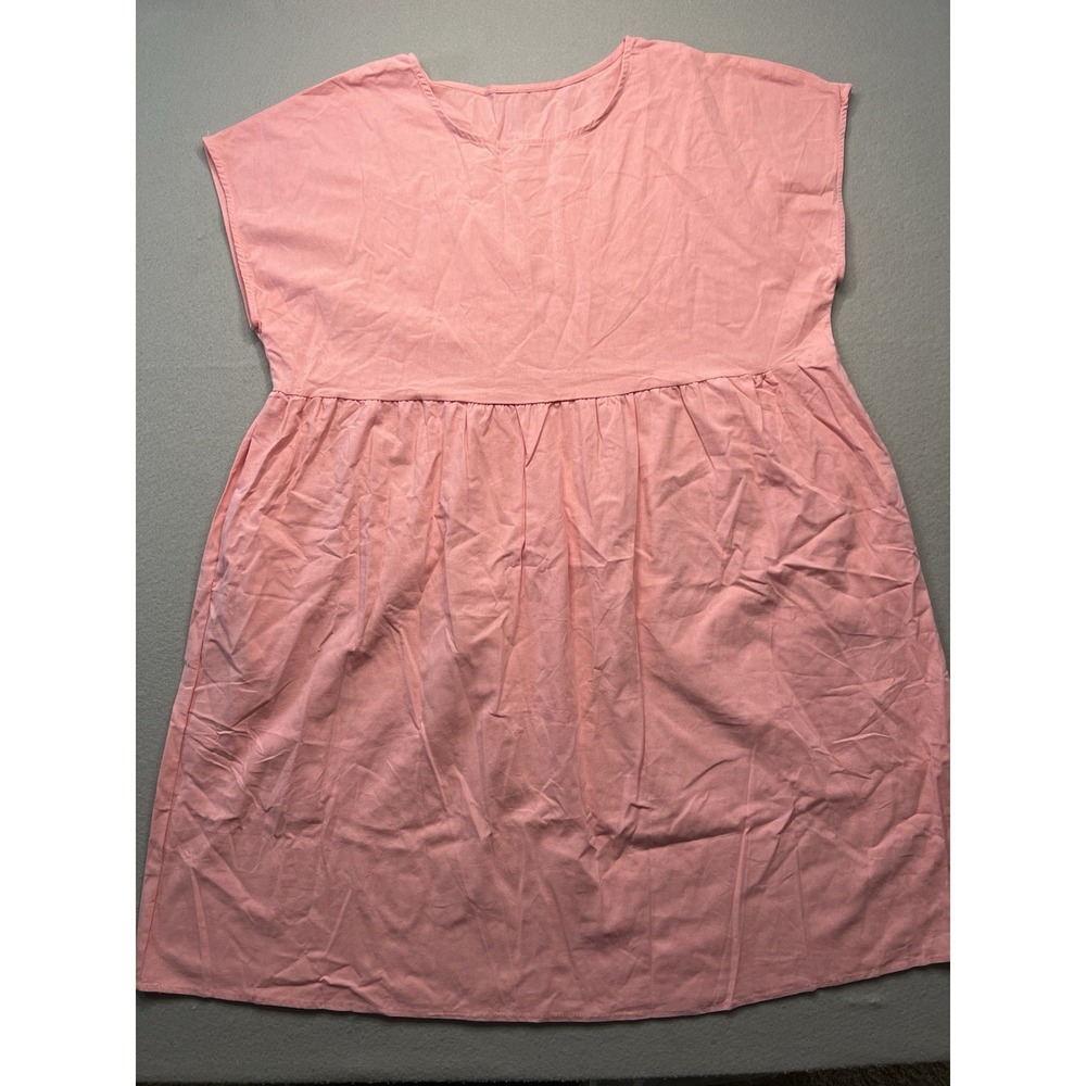 Women's Sleeveless Midi Dress With Pockets Cottage Core Boho 5XL Pink